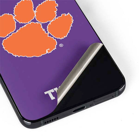 Clemson University Tiger Print Purple Galaxy S22 Plus Skin
